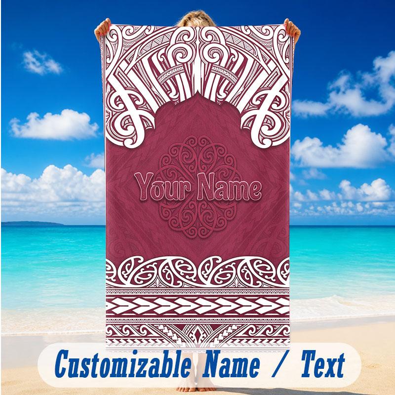 Decorative Artwork Theme Beach Towel Personalized Custom Name & Text Soft Quick Dry Beach Towel for Swimming Travel