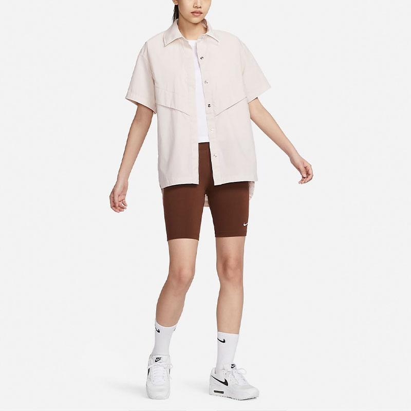 Nike Shirts Women's Light Rosewood Umber Square Collar Moderate Straight Fit FB8293-104