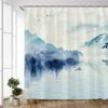 3D Chinese Painting Shower Curtain Aesthetic Abstract Creative Ink Landscape Scenery Bathroom Decor Bath Curtain Set with Hook