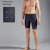 Li Ning Swimming Series Printed Mid Waist Straight Leg Swim Trunks Men swimwear Black ASLT091-1