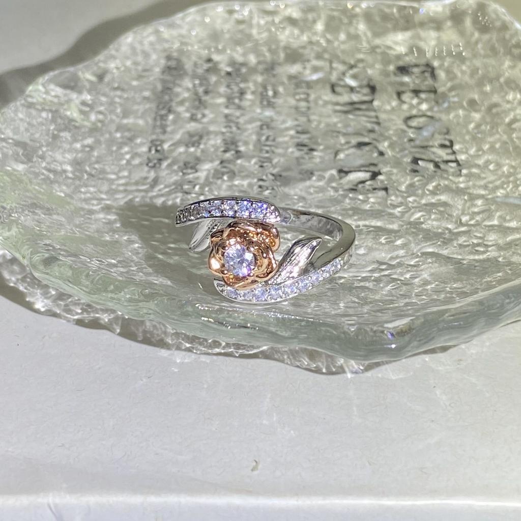 Zircon Gift Gold Ring Female Rose Sub Jewelry Electroplating