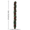 2.7m Artificial Christmas Garland Red Ball Berries Rattan Wreath For Front Door Xmas Tree Fireplaces Christmas Decoration
