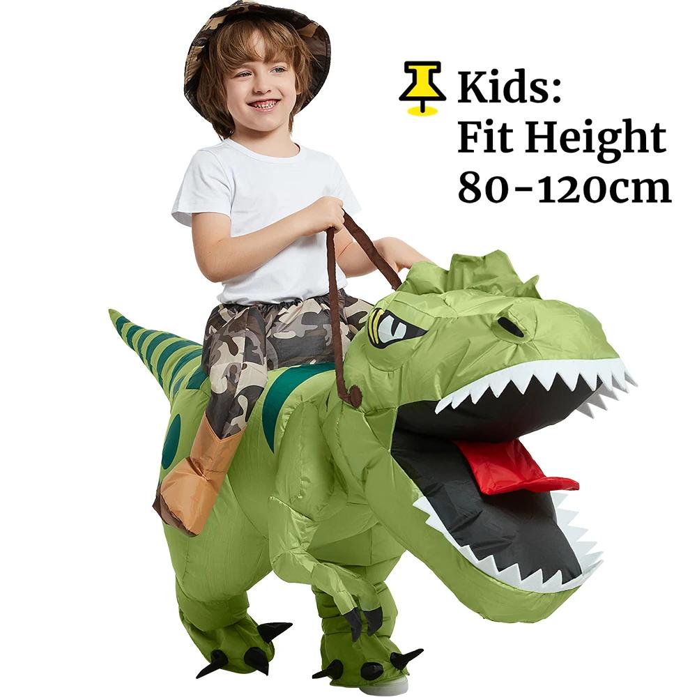 Животное Мультфильм Езда T-Rex Надувной Костюм Детская Детская Ролевая Игра Динозавр Взрослые Дети Игра Преследование Подарок На День Рождения One Size
