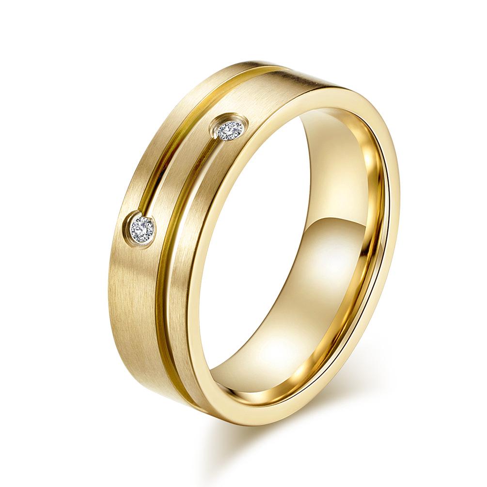 

Кольцо из титановой стали с матовой отделкой, простое кольцо с двойной полосой 11#