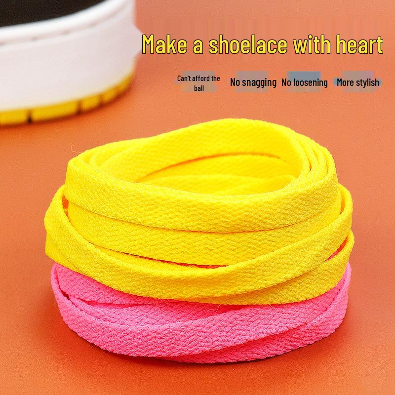 Colorful Polyester Flat Shoelaces for High-Top Canvas Sports Shoes