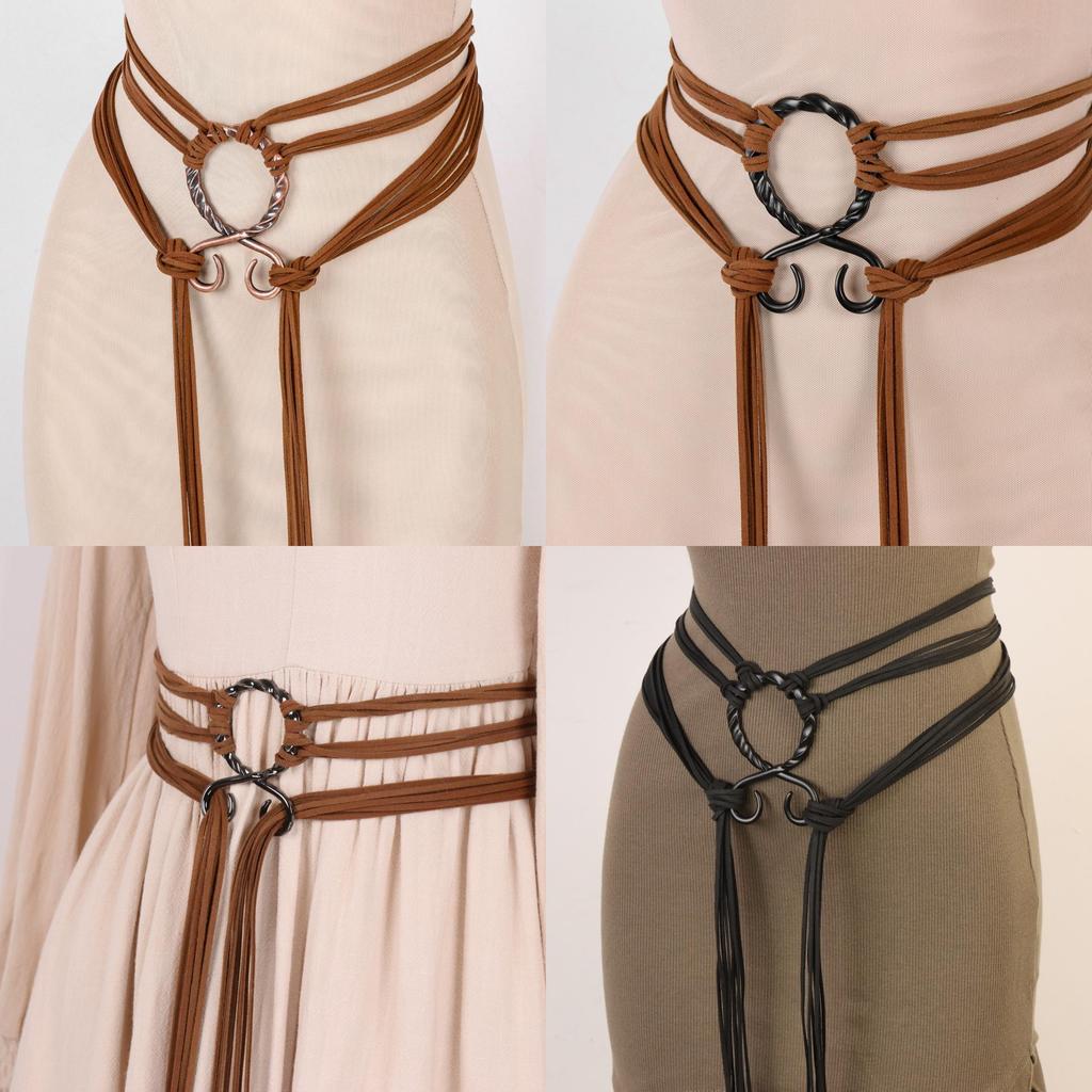 Medieval Renaissance Green Snake Belt With Decorative Buckle For Cosplay And Costume Accessory