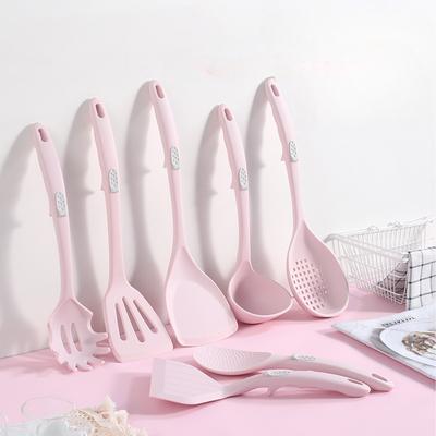 7 PCS Silicone Kitchen Utensils Set Non-Stick Cookware Spatula Cream Butter Erasing Knife Oil Brush Egg Beater Food Clip Kitchenware
