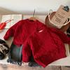 Kids Winter Thick Cable Knit Pullover Sweater for Boys and Girls Retro Holiday Top