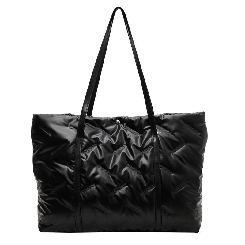 

Пуховая сумка Женская сумка через плечо Большая сумка-тоут большой емкости чёрный