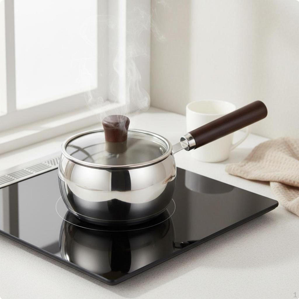 Infant Meals Cooking Pot Easy to Clean Stainless Steel Milk Universal Stovetop Compatibility
