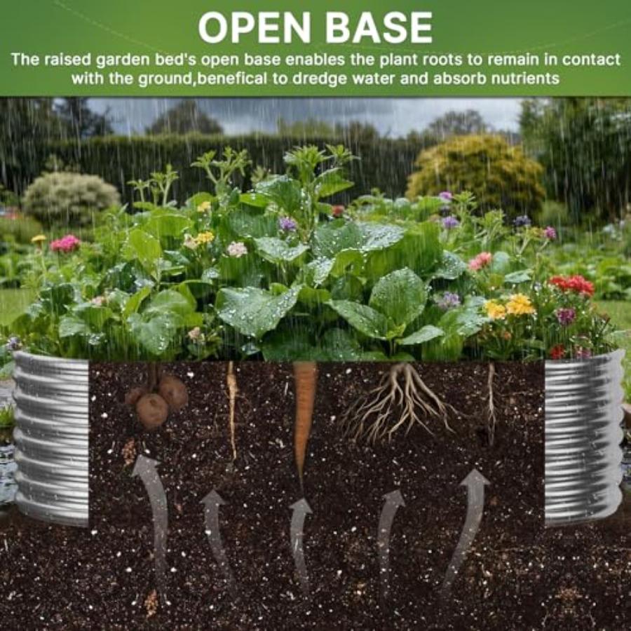 3 PCS Galvanized Raised Garden Bed Outdoor Metal Garden Bed for Vegetables Flower 3x2ft Steel Above Ground Garden Box Gardening
