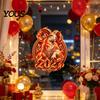 Decorative Glass Stickers 2027 New Year Flame Goat Static Sticker, PVC Ram Window Cling for Home and Store Decoration, Clings Russian Red