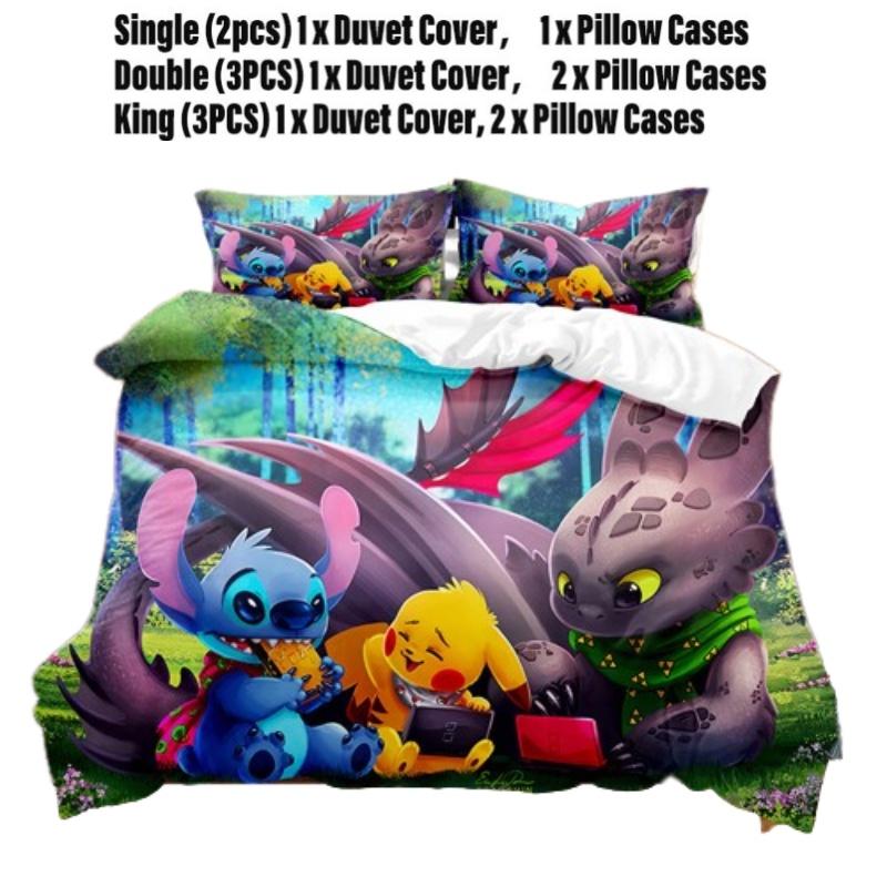 Stitch Series Digital Print Bedding Set Two Or Three Pieces Modern And Simple Style
