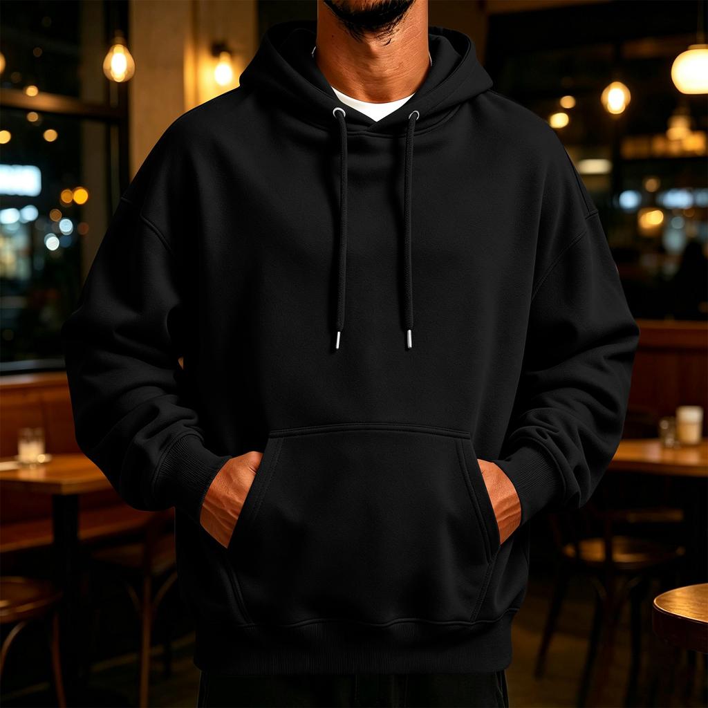 Herren Retro Hoodie Lockere Passform Lässiger Pullover Sweatshirt für Herbst Winter