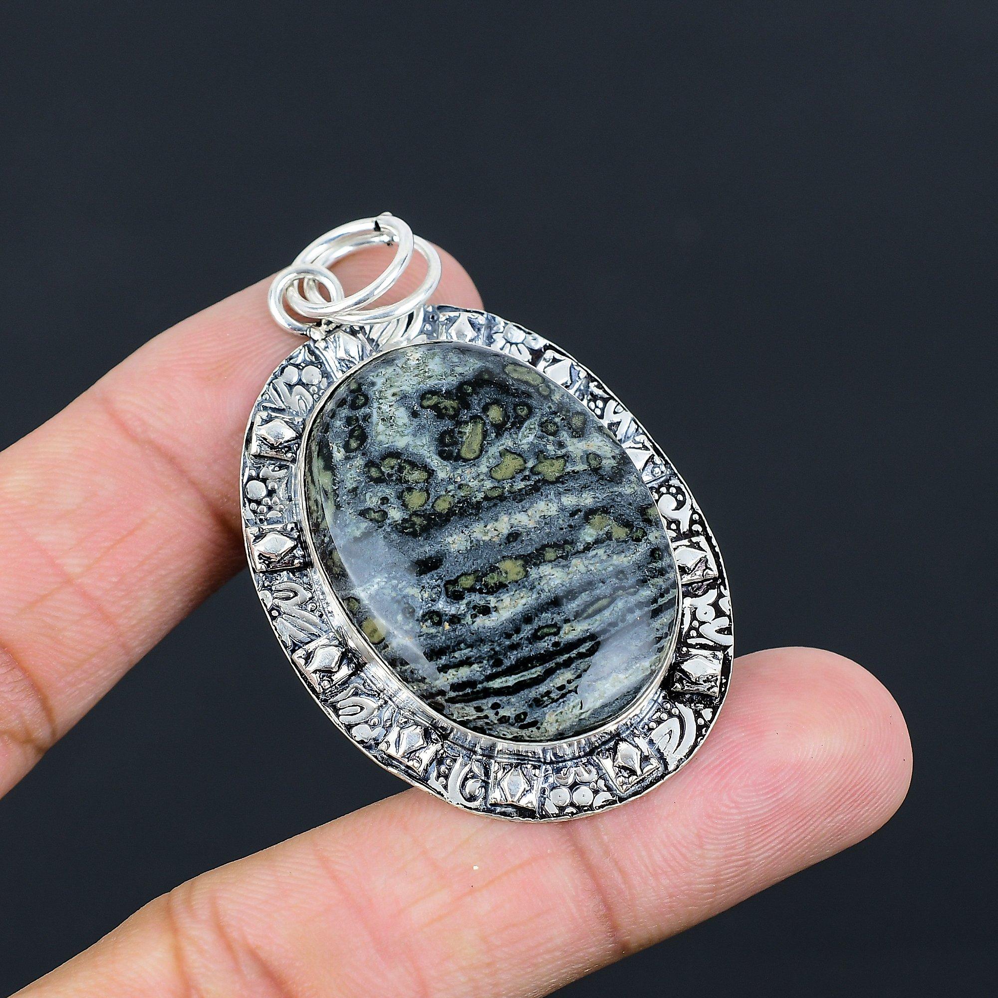 Easter Deal Natural Kambaba Jasper Wedding Pendant Jewelry 925 Sterling Silver