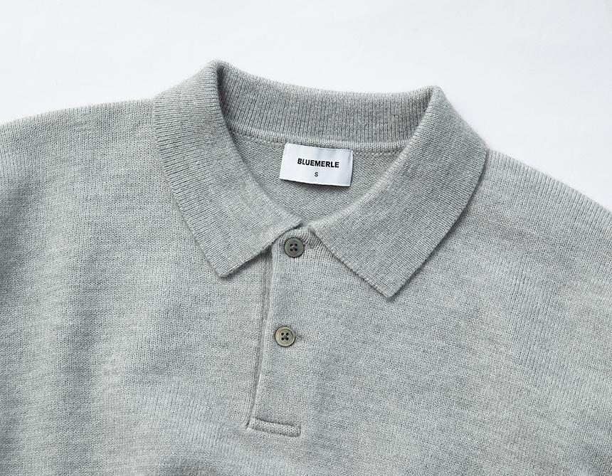 Beullumeol Pbt Wool Polo Neck Knit - Melange Gray