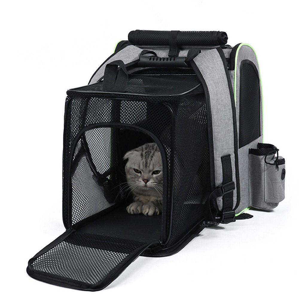 Large Capacity Portable Puppy Backpack Foldable Pet Travel Bag Expandable Cat Bag  Camping Trip