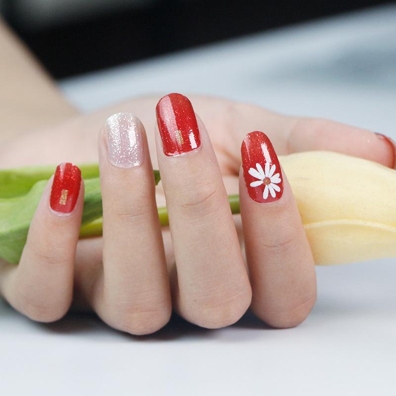 Verlaufs Gänseblümchen Nagelsticker Vollsticker 3D Nagelkunst Sticker Wasserdichter Nagelsticker Vollsticker