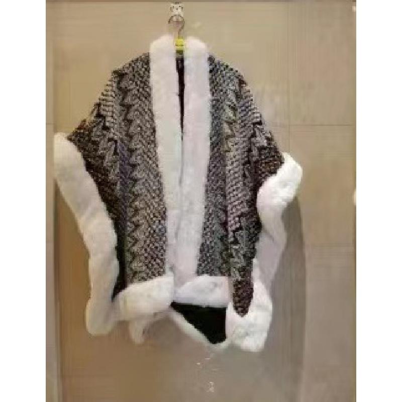 

Этнический стиль меховая шаль женская верхняя одежда осень и зима новый модный стильный высококачественный воротник из меха кролика шарф утолщенная накидка для женщин One size