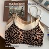Women S Push Up Wireless Backless Leopard Print Bra