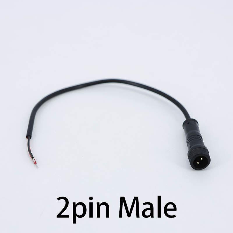 

0.2m M12 2 3 4 Pin Male Female Waterproof IP65 power supply Connector plug Cable Wire for LED Strips Jack Small Size 24awg 2A 2pin Male 1pcs