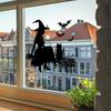 Halloween Häxa Fladdermus Glasfönster Hemma Försköning Dekoration Statiska Fönsterstickers