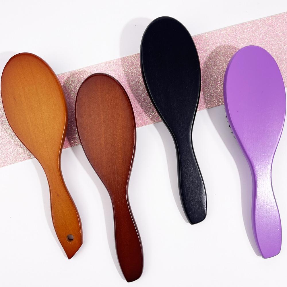 New Arrival Hair Brush Wood Handle Boar Bristle Beard Comb Styling Detangling Straighten Brown Lotus Boar Bristles Massage Comb