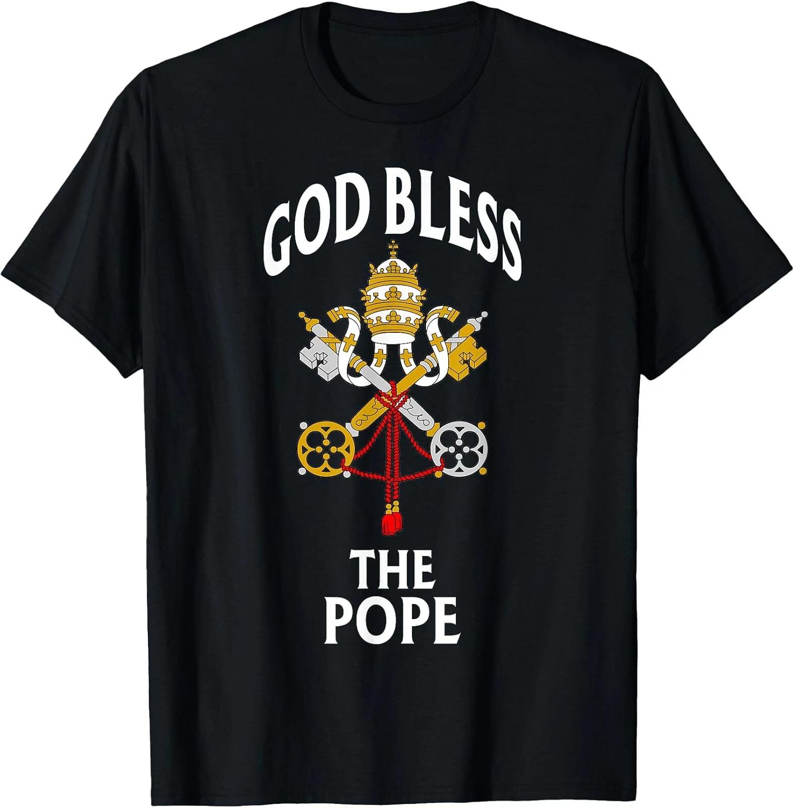 God Bless The Pope Vatican Crest Catholic Prayer Blessing T-Shirt XXL
