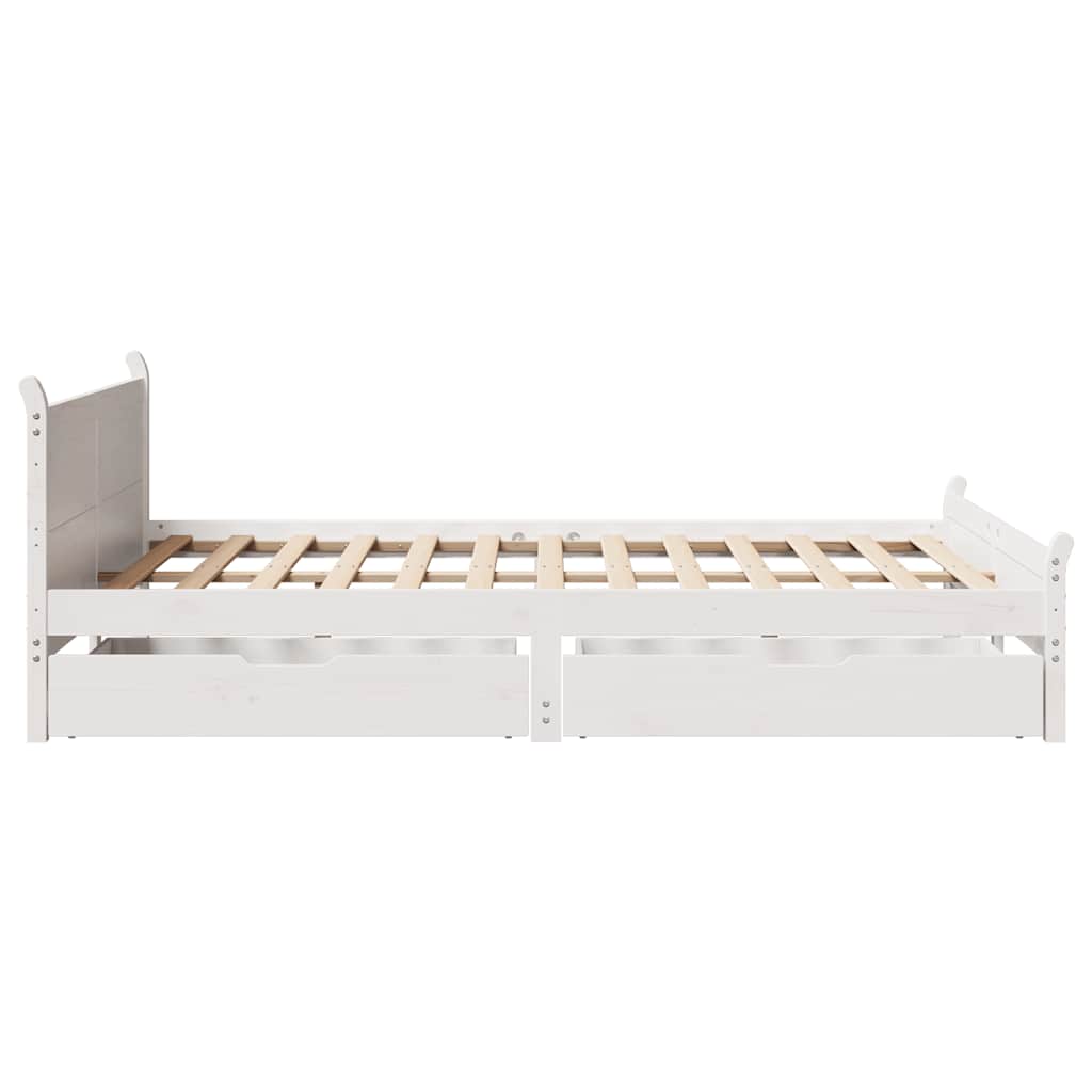 Vidaxl Bed Frame Without Mattress, White, 120X200 Cm, Pine Wood