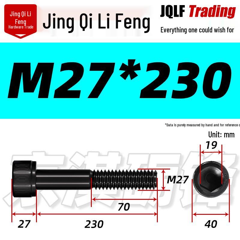 M20-M27 High Strength Blackened Hex Socket Head Cap Screw with Knurled Cylindrical Half Thread