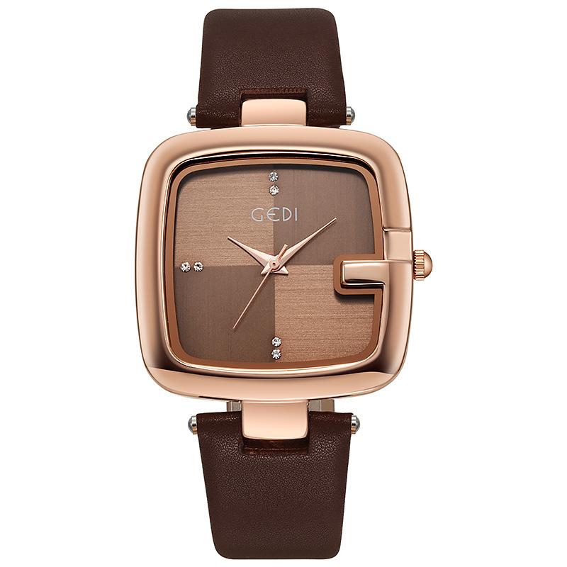 Light Luxury Large Dial Women'S Watch Niche High-End Belt Watch Women'S Quartz Waterproof Watch