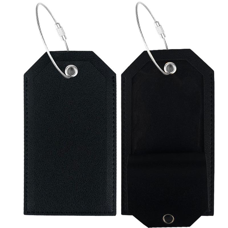 Leather Luggage Tag Custom Wire Lanyard Boarding Pass with Paper Card Leather Pu Luggage Tag Custom Oem