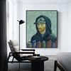 Bellissimo Poster Stampa Autoritratto di Van Gogh Tela Arte da Parete Pittura Divertente Ritratto Vintage Immagine per Soggiorno Decorazione Casa