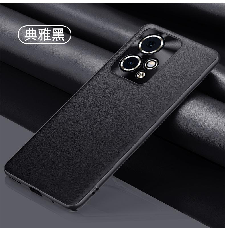 Applicable To Honor 11GT Plain Leather Case Honor 11 GT Fine Hole Metal Lens Anti-drop All-inclusive Case