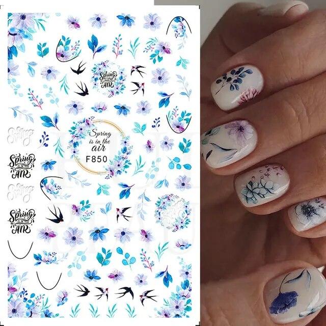 3D lepidlo Květiny Nálepka na nehty Tulipán Okvětní lístky Javor Růže DlY Voděodolné Obtisky na nehty Doplňky pro zdobení nehtů Dekorace na nehty
