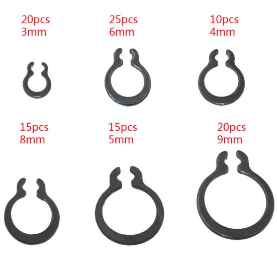 300Pcs 18Sizes C-Clips Snap Ring Circlip Retaining Ring Set Assortment with Case