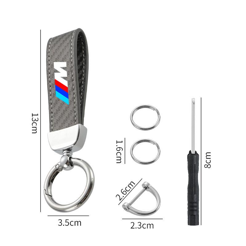 Carbor Fiber Car Keychain for BMW M 1 3 4 5 6 7 Series X1 X4 X5 X6 X7 G20 F48 E60 E36 E39 Key Holder Pendant Chain Ring Sticker jbzh05