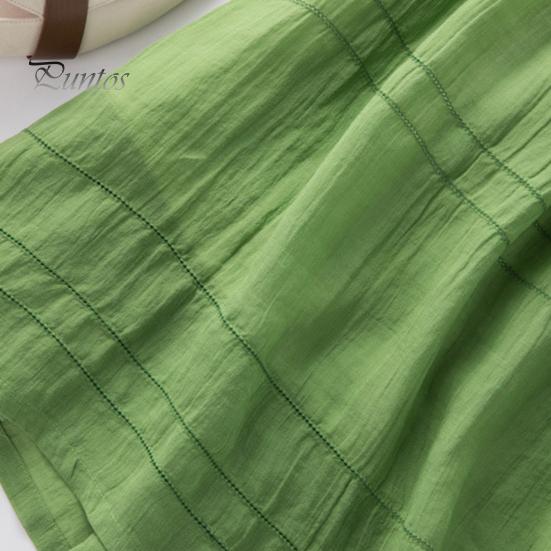 Léto Jaro Ženy Šaty Polorukávy Výstřih do V Linie A Volný lem Jednobarevný Knoflíček Dekor Dvouvrstvé řasené šaty Midi Délka do půli lýtek