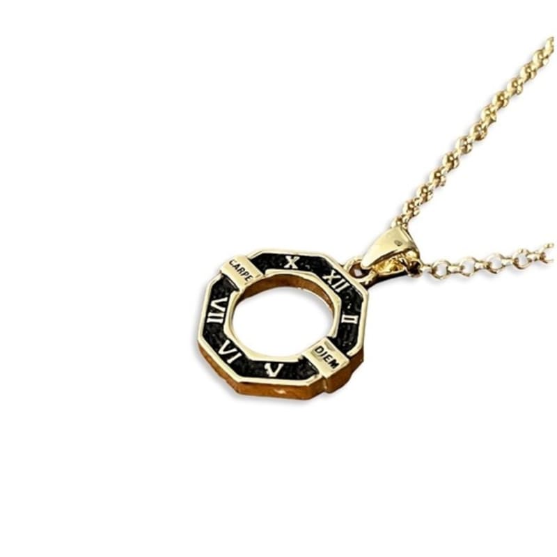 

Gaman Gold Clock Tempus Necklace Silver