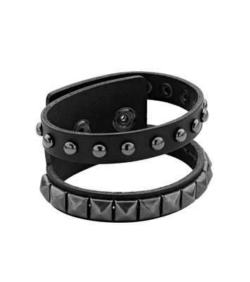 Everybirthday Double Stud Leather Belt Bracelet
