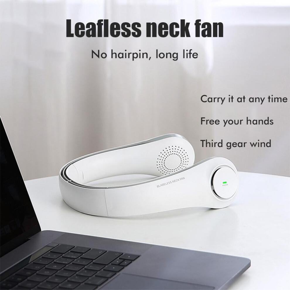 Portable Bladeless Neck Fan, USB Rechargeable Personal Cooling Fan with 360 Cooling and 3 Speeds, Hands Free Wearable Fan for Outdoor Sports Home