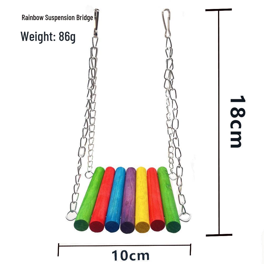 Colorful Bird Toys: Swing, Ladder, and Perch Set for Bird Cages