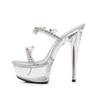 Fashion LED Up Crystal Rhinestone Night Club High Heels 13CM/15CM for Stage Show Pole Dance Shoes Women Crystal Clear Soles Glow in Dark
