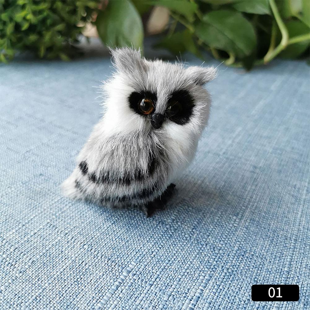Simulation Owl Ornament Cute Furry Home Decoration Ornament Adornment Simulation Action Figures Christmas Kids Gift