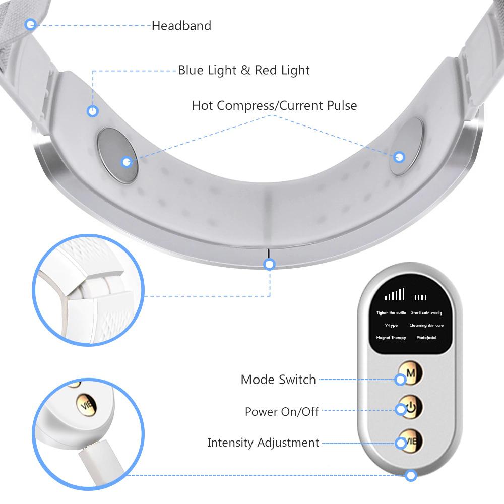 Gesichtslifting-Gerät, LED-Photonentherapie, Gesichtsschlankheitsvibrationsmassagegerät, V-Gesichtsrettungsgürtel, Doppelkinn, V-förmiger Wangenlift, V-Gesichtsmassagegerät