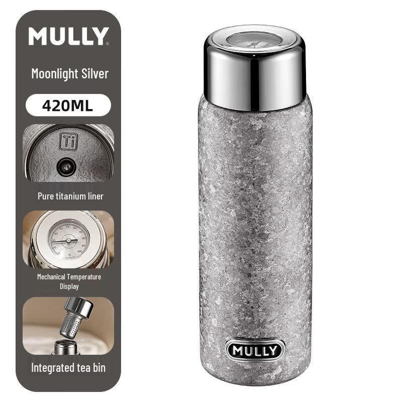 Mori 420ml Pure Titanium Tea Infuser Thermos Cup