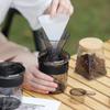 Japanese Portable Pour-Over Coffee Set: Three-in-One Thickened ABS with Scale Travel Cup