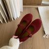 Spring Color~ 2025 New Daily Versatile Flat Shoes Round Head One-Word Band Ballet Mary Jane Shoes Women