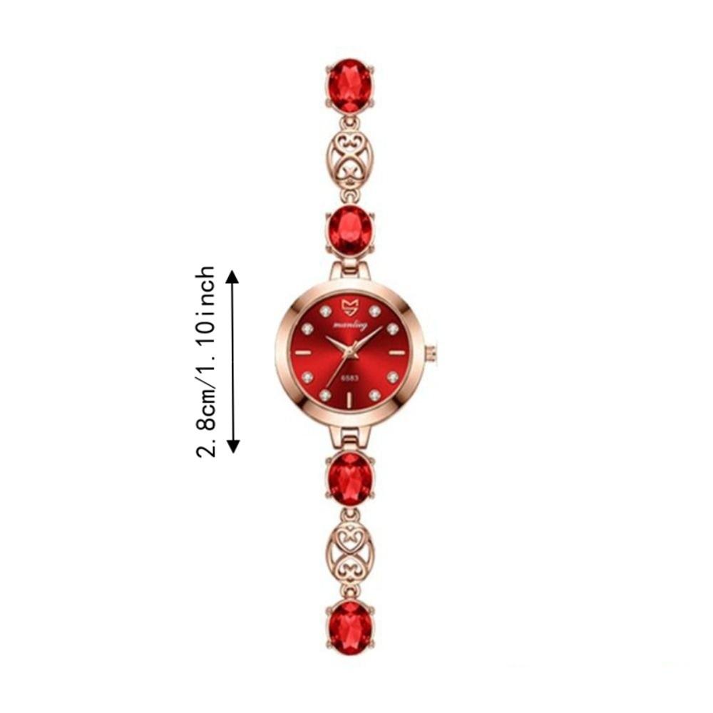 with Adjustable Bracelet Quartz Watches Rhinestone Wrist Decoration Rotundity Shaped Watch Gift