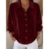 YYFS Camicette e camicie con collo a polo a maniche lunghe con stampa tinta unita primavera autunno moda casual da donna